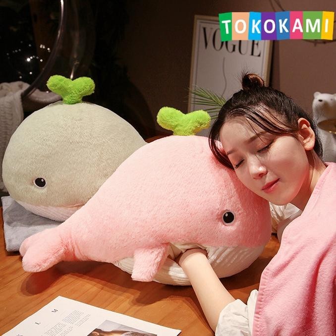 Balmut Unik dan Lucu Bantal Selimut Bonmut Boneka Paus Whale 3 in 1