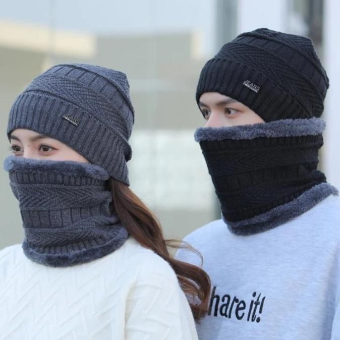 Limited - kupluk Syal Set Pria Wanita Kupluk Winter Thermal hangat salju