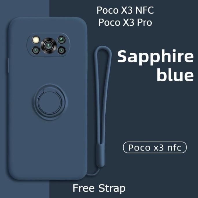 Baru - Xiaomi Poco X3 NFC / Poco X3 Pro Case Silicone with Ring Holder ,,