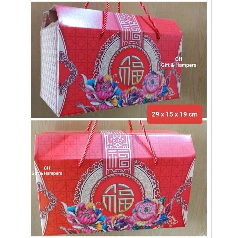 Termurah Box Imlek Bisa Isi Kue 4 Toples 500Gr Kotak Hampers Cny Hard Box+Tali Murah
