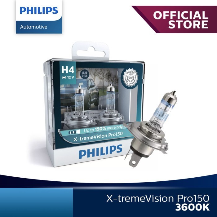 PHILIPS X-TREME VISION PRO150 H4 LAMPU HOLOGEN - 12342XVP