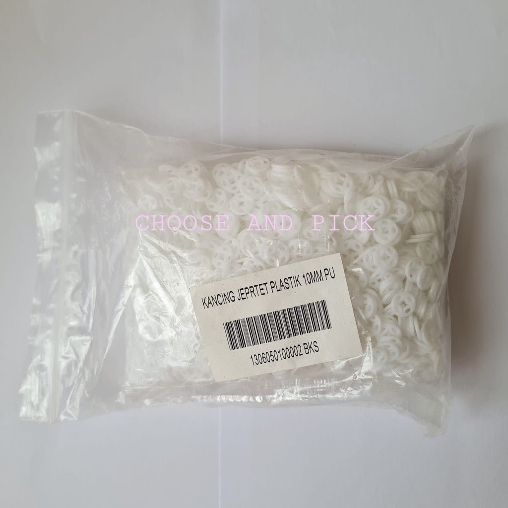 Kancing Jepret 10Mm Putih / Kancing Jepret Warna Putih Plastik Isi 1000Pcs / Kancing Jepret Plastik
