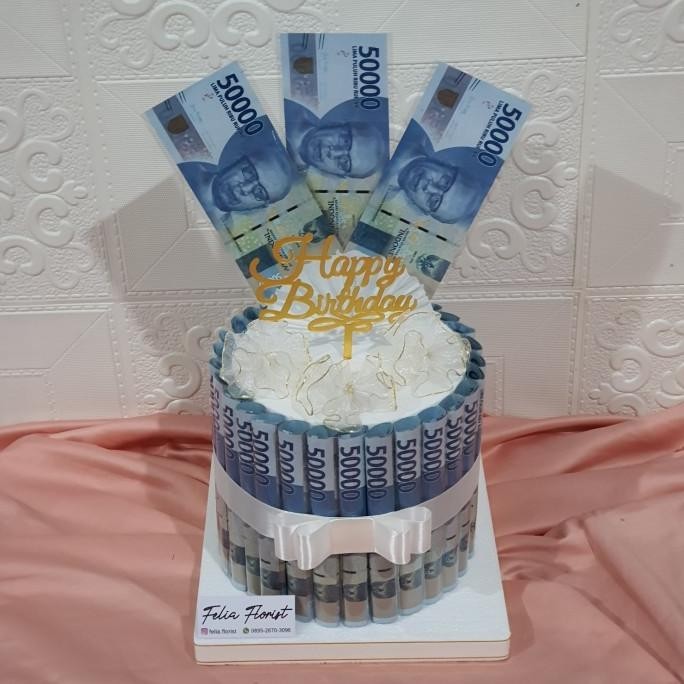 Terbaru Hadiah Aniv Kado Ultah Birthday Gift Pacar Ortu| Money Cake Kue Uang