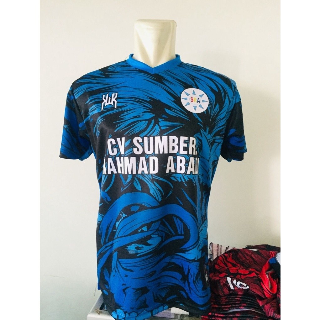 Jersey Olahraga Sepak Bola & Futsal (Hitam, Free Custom Design)