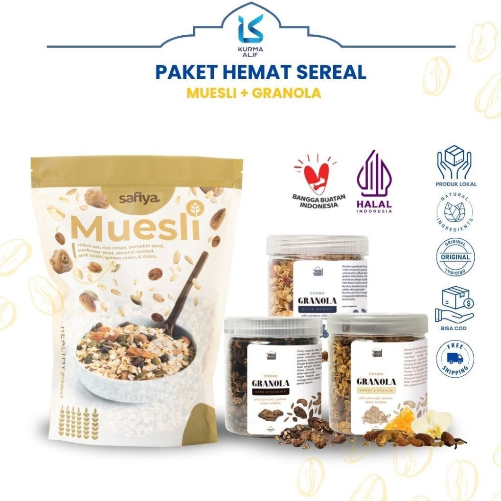 

[Sereal ] Muesli Safiya + Granola Timur Tengah Sereal Lengkap Nuts & Fruit