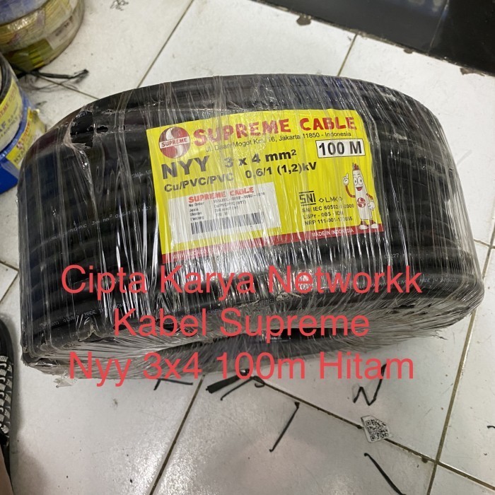 Kabel Supreme NYY 3x4Mm 50m Engkel Hitam / Nyy 3x4 Supreme 50m