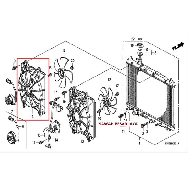 Ready Shroud Fan Rumah Kipas Tempat Motor Fan Radiator Ac Crv Re Gen 3 .