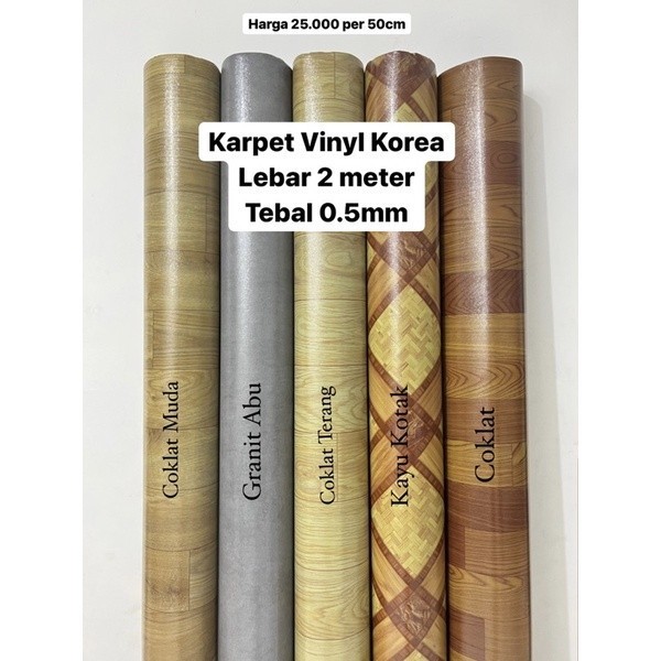 Terlaris Karpet Vinyl Lantai Import Motif Kayu / Marmer Perlak