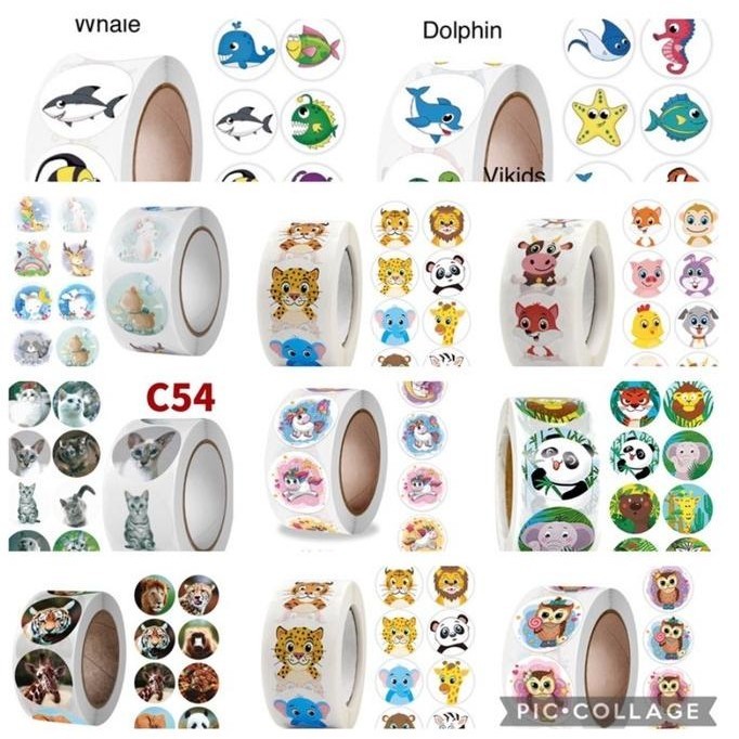 

Stiker Bulat, Stiker Label Tema Hewan 100 Dan 500 Pcs , Stiker Bagus