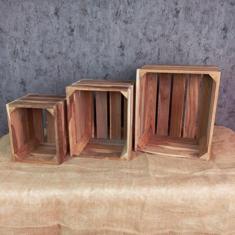 Dekorasi Vintage Meja Kayu Peti Kayu 3 In 1 Crate