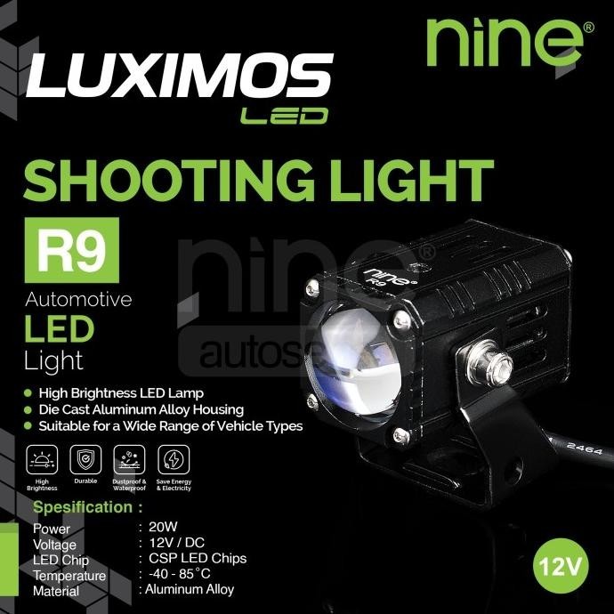 LAMPU TEMBAK LED NINE luximos R9 UNTUK MOTOR MOBIL - NINE autoseries