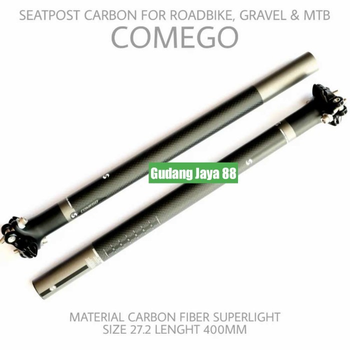 SEATPOST CARBON FIBER 27.2 PANJANG 400MM MTB ROADBIKE BALAP