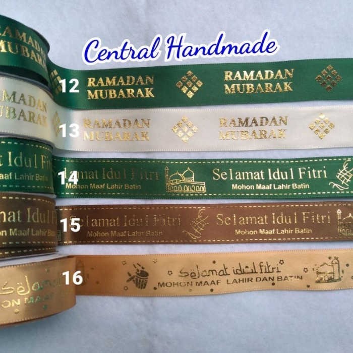 

Pita Lebaran Idul Fitri Satin 1 Inch 2.5Cm Per Roll 032