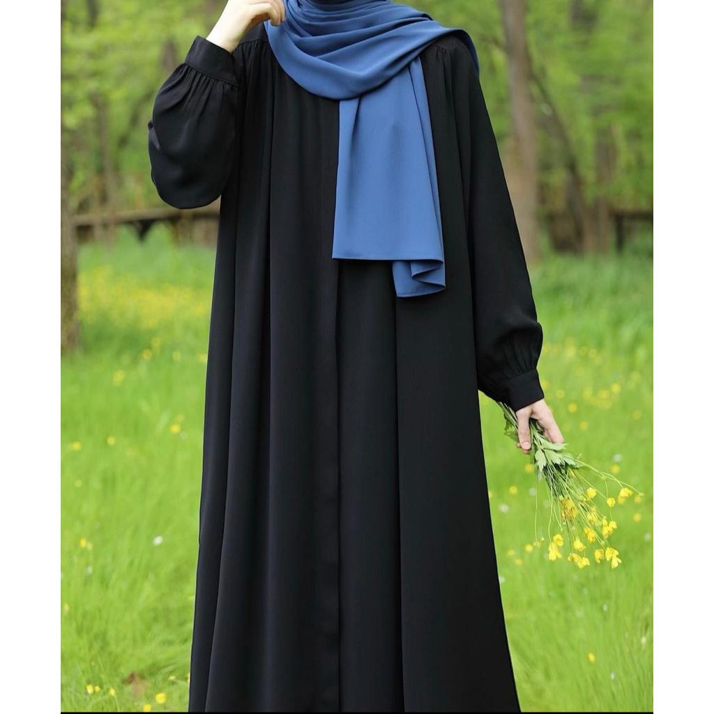 MU1 IN WEAR - INDIGO BLACK GAMIS JET BLACK HIGH QUALITY FASHION MUSLIM PREMIUM GAMIS JUMBO XYY