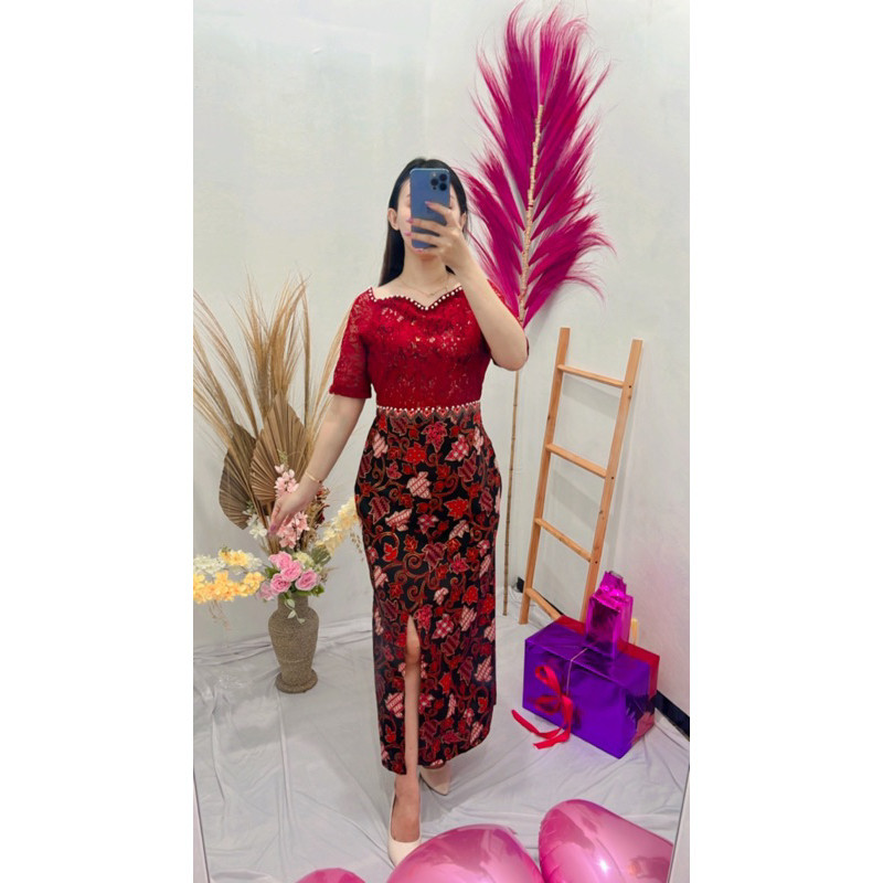 DRESS BATIK IVANA /DRESS KEBAYA WANITA /DRESS WISUDA / DRESS NATAL