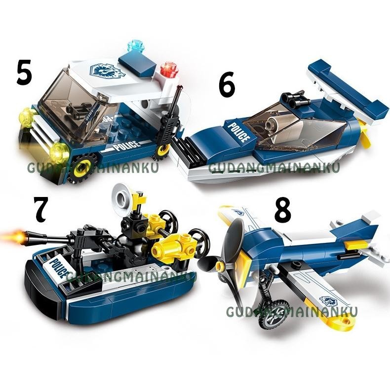 [MAINAN] Bricks Blocks Qman Enlighten 1801 Armored Helicopter Windstorm (8in1) Helikopter TERLARIS