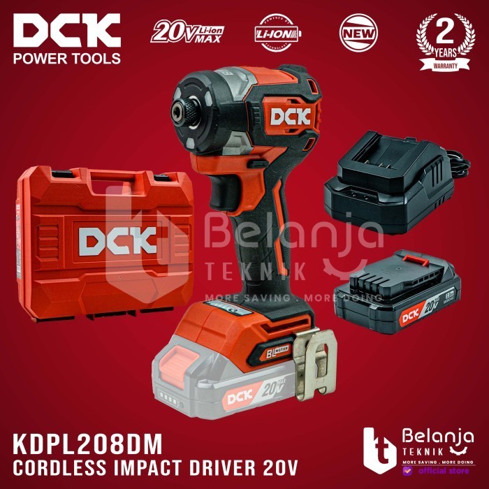 DCK Impact Driver Cordless KDPL208DM Mesin Bor Obeng Baterai 20V KDPL