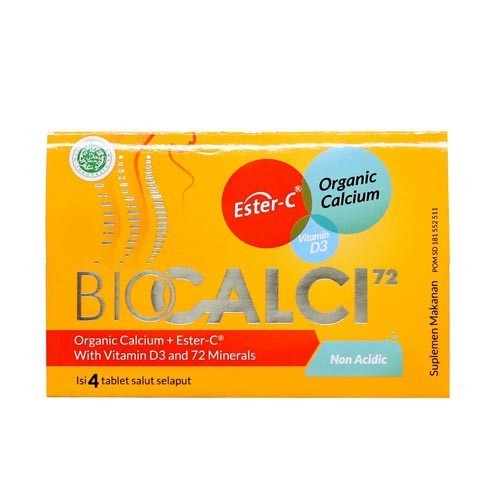 Biocalci-72 Suplemen Kalsium organik Ester C Vitamin D3/Vitamin C/Daya Tahan Tubuh