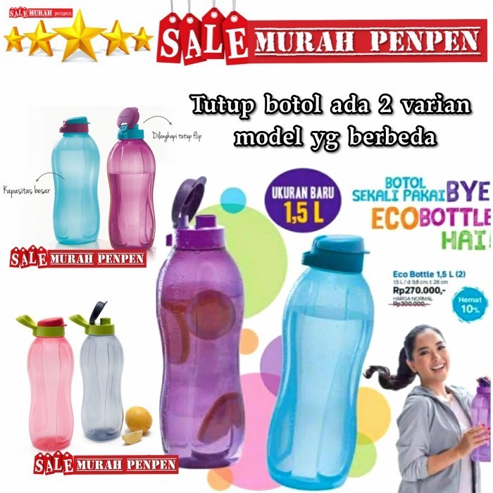 Asli Tupperware Eco Bottle 1,5 Liter Eco 1.5 L Botol 1,5Liter Botol Minum Hemat