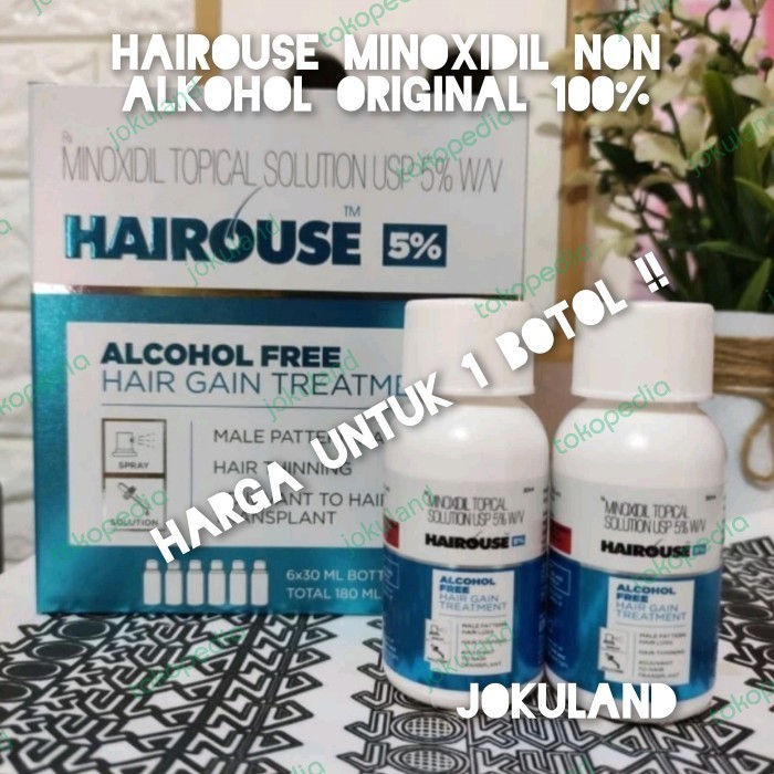 Terlaris Hairouse Mx Minoxidil 5% India Non Alcohol Not Rogaine Tugain Kirkland Promo Terbaru