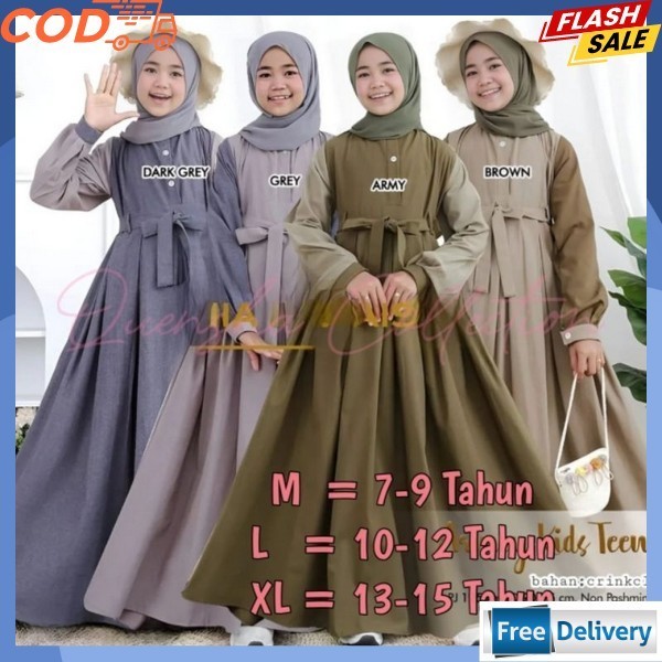 0 Gamis Anak Remaja Tanggung Viral Umur 7-9 Tahun 10-12-15 Tahun | Outfit Remaja Kekinian | Baju Mus