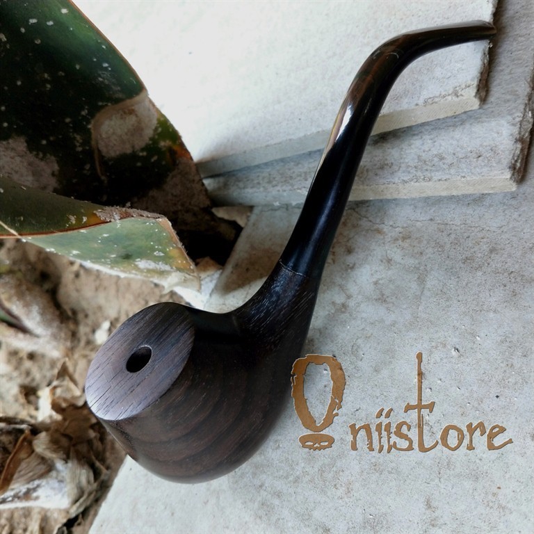 TERLARIS  Pipa Rokok Model Cangklong Tanduk Kerbau Dan Kayu Sonokeling Handmade TERBARU