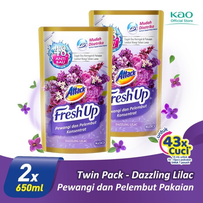 DISKON Attack Fresh Up Dazzling Lilac 650ml Twinpack - Softener
