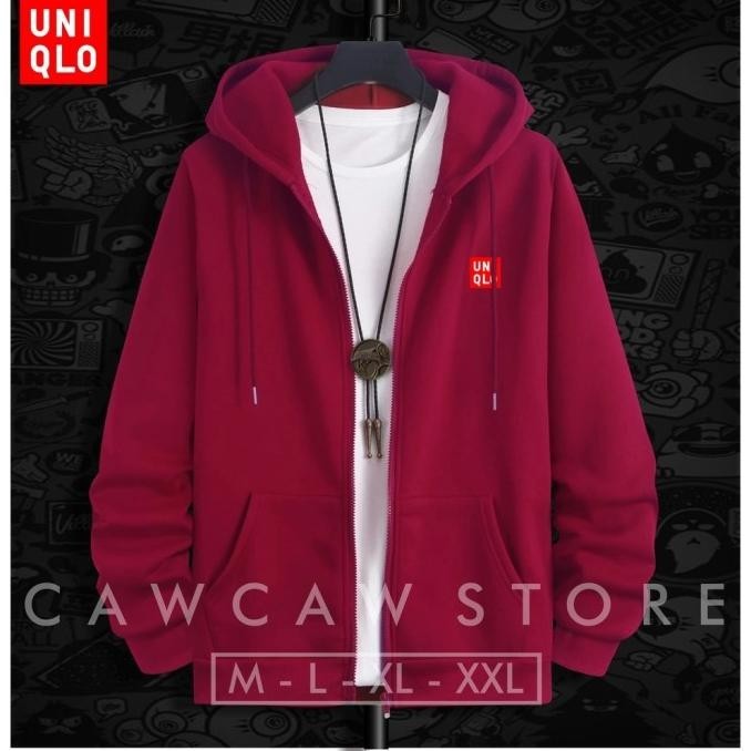 TREND TERMURAH JAKET SWEATER HOODIE ZIPPER DISTRO PRIA WANITA UNIQLO