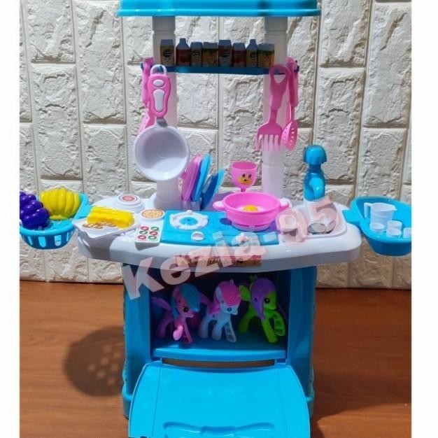 Mainan Anak Kitchen Set Little Pony Ukuran Besar Masak Masakan Batre