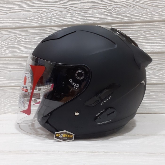 Helm Kyt Galaxy Flat R Solid/Polos Double Visor Helmet