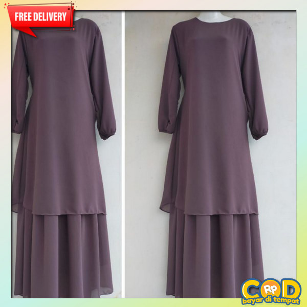 Gamis Dewasa Elegan Games Lebaran 2023 Model Terbaru Longdres Wanita Simpel Midi Dress Pesta Premium