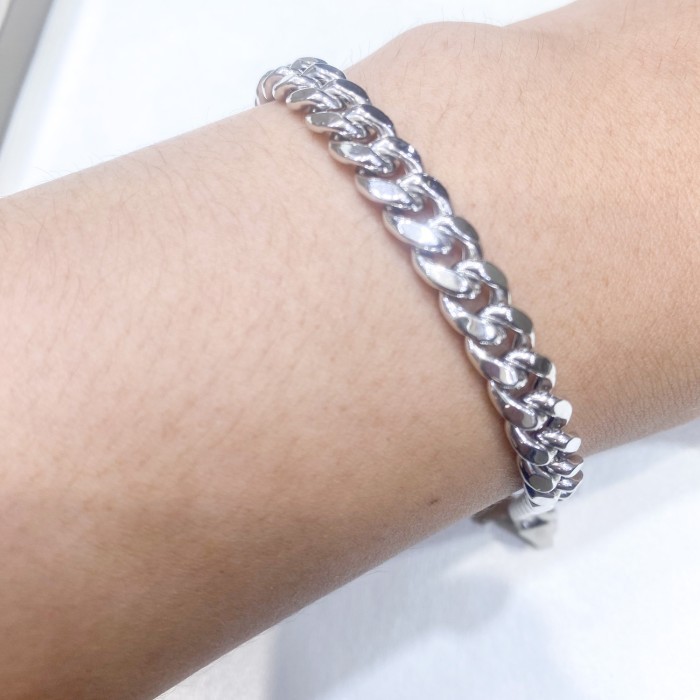 GELANG EMAS PUTIH SISIK NAGA 750