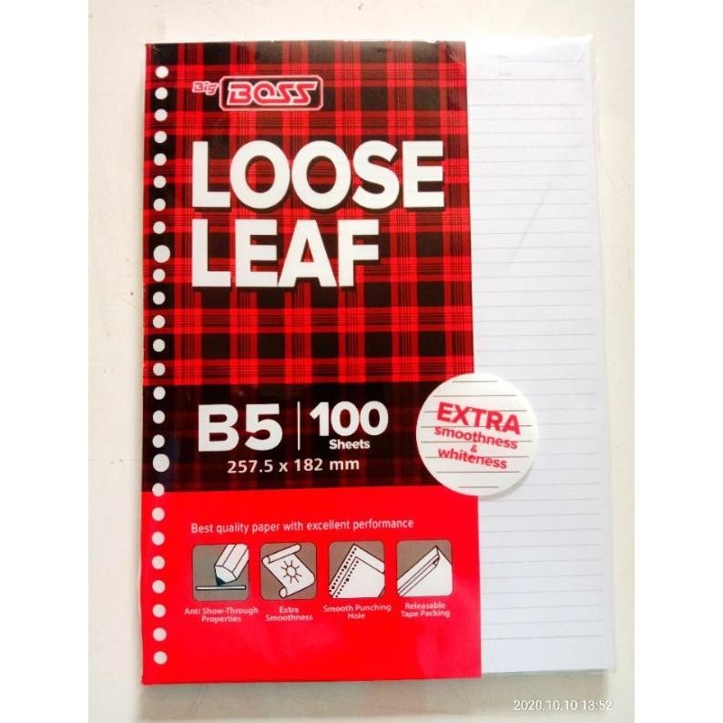 

Special Promo Isi loose leaf B5 garis 100 lembar