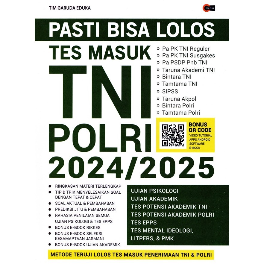 

Gramedia Lampung - PASTI BISA LOLOS TES MASUK TNI POLRI 2024/2025