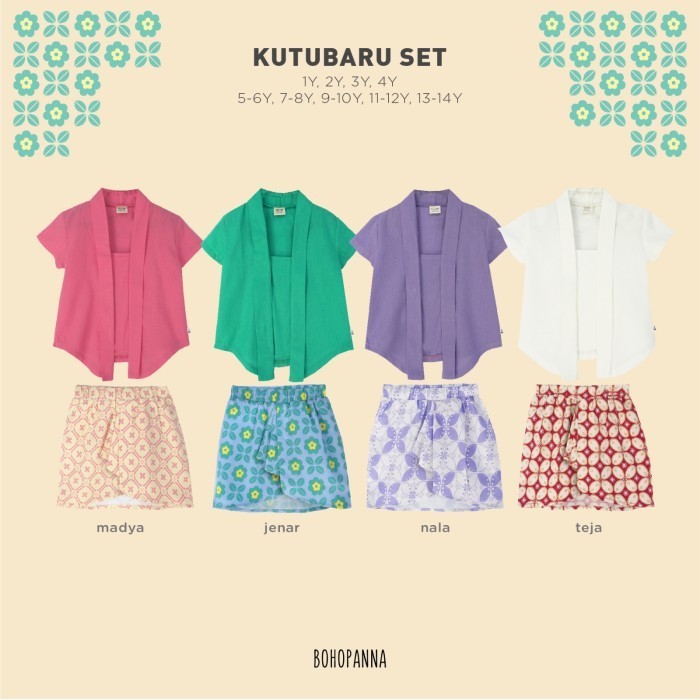 Bohopanna Kutubaru Set - Setelan Kutubaru Anak Perempuan - Kebaya Anak