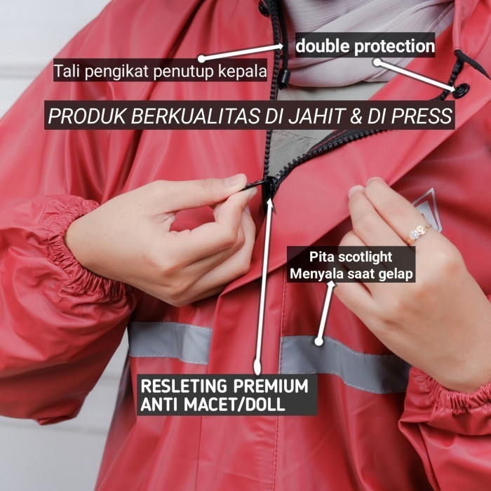 Jas Hujan Mantel Motor Garansi Anti Rembes Press Sealer