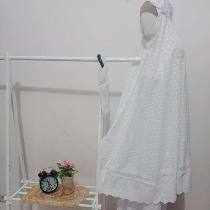 {POY} mukena katun paris bordir timbul