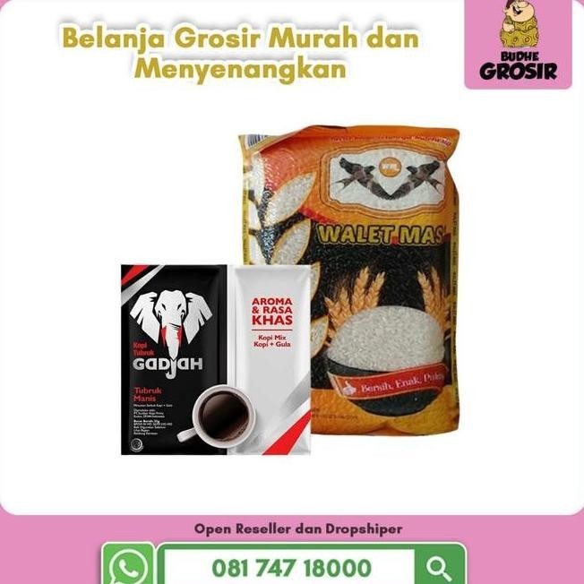

PAKET SEMBAKO - BERAS 1KG + KOPI TUBRUK MIX GULA 1 SACHET SEMBAKO
