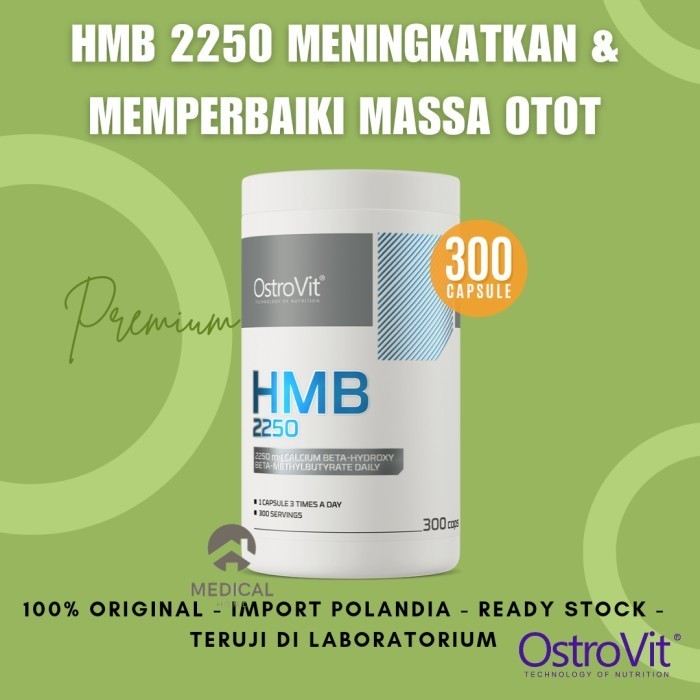 Ostrovit hmb 750 300cap meningkatkan massa otot suplemen fitnes gym