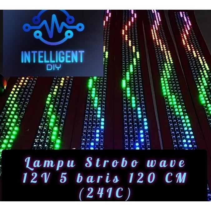 Lampu strobo wave kaca mobil ( WIFI TEXT V1 ) 5 baris 12V ZIGZAG