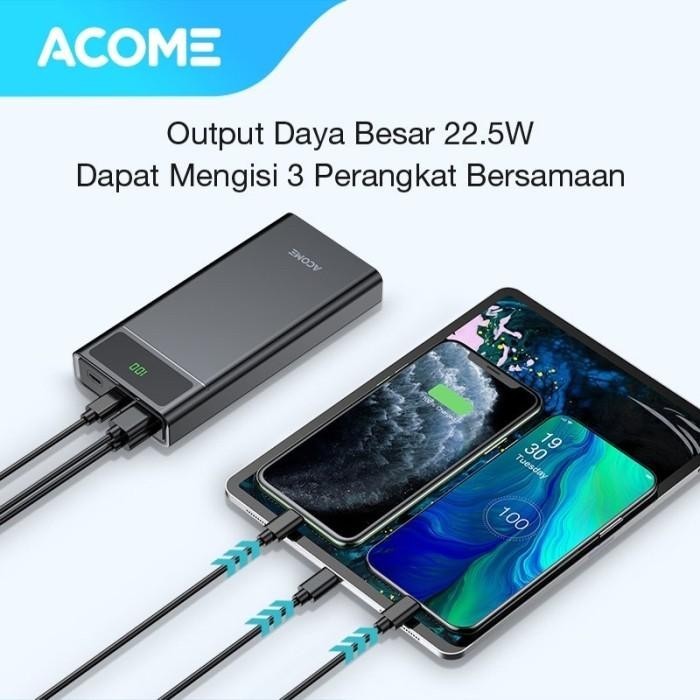 Acome Powerbank 20000Mah Fast Charging Qc3.0 Pd Vooc Scp Dash Ap201