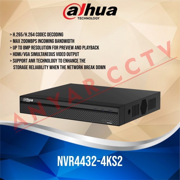 NVR DAHUA 32CH / 32 CHANNEL NVR4432-4KS2 GARANSI RESMI 2TH
