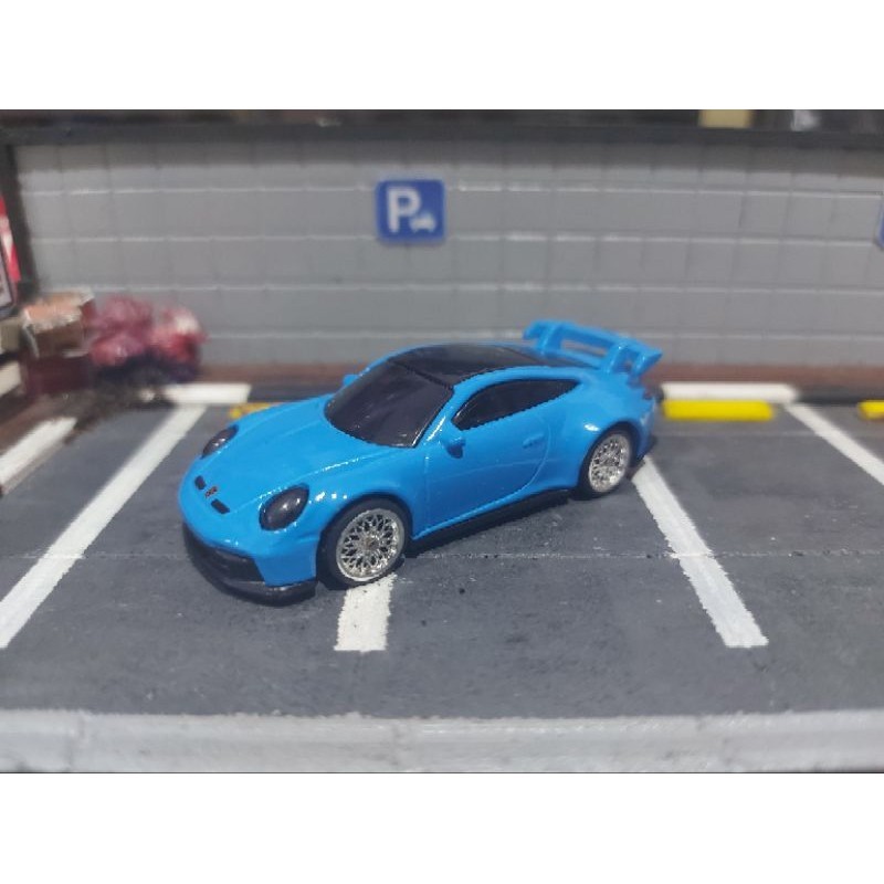 Hotwheels Porsche 911 GT3 RS Biru Ban Karet Loose