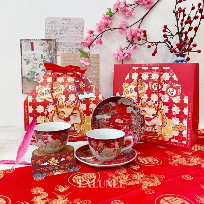 

Ready CNY Hampers Imlek Parsel Imlek Hampers Cangkir Tea Set Hampers Gelas