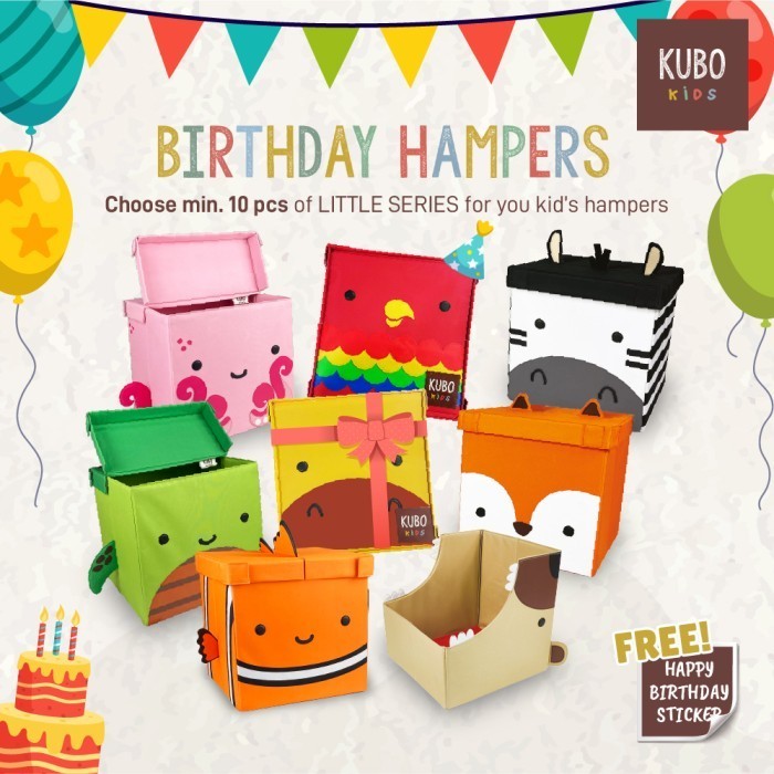 

Ready KUBO Kotak Penyimpanan 27 x 27 x 27 Cm Little Series Birthday Hampers
