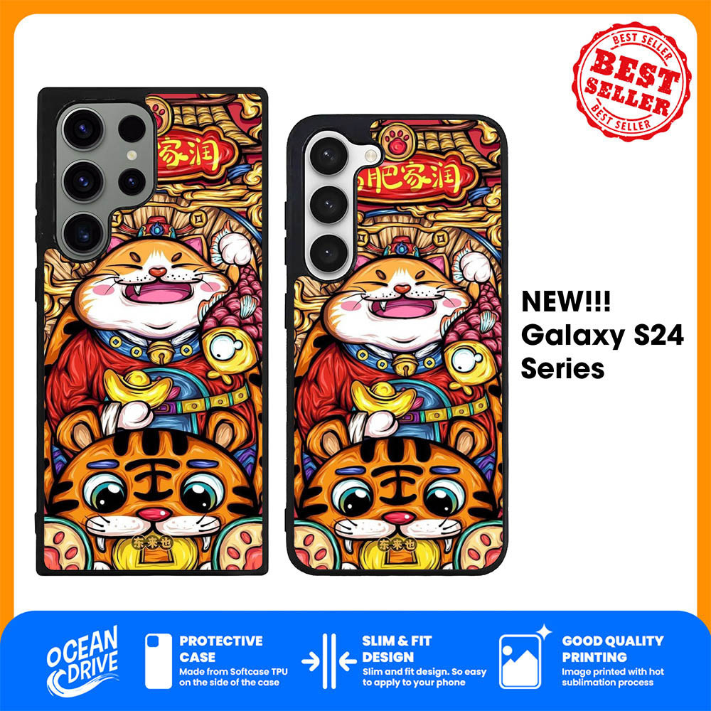 Case Casing Samsung Galaxy S25 S24 S23 S22 S21 Ultra Plus FE 5G Oriental Cat Art YDH0168