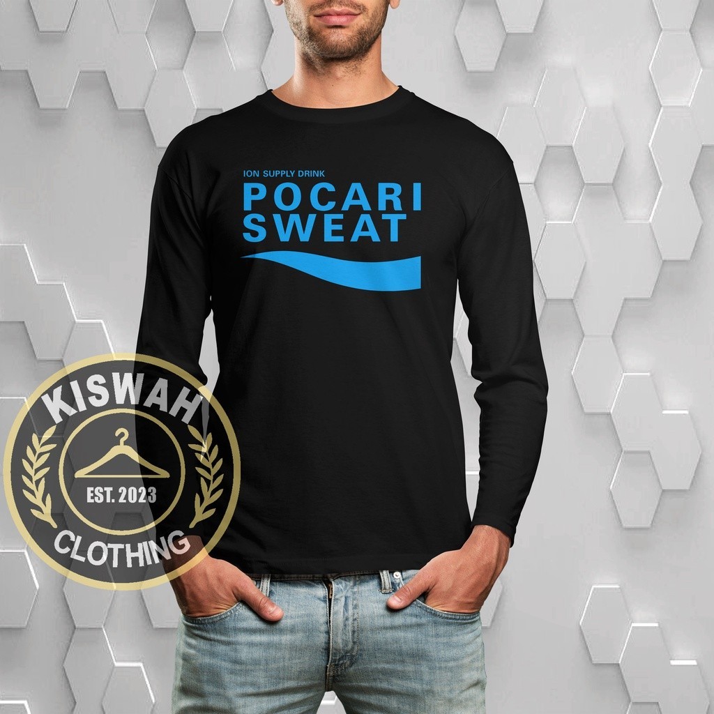Kaos  Pocari Sweat Logo Lengan Panjang Baju Distro