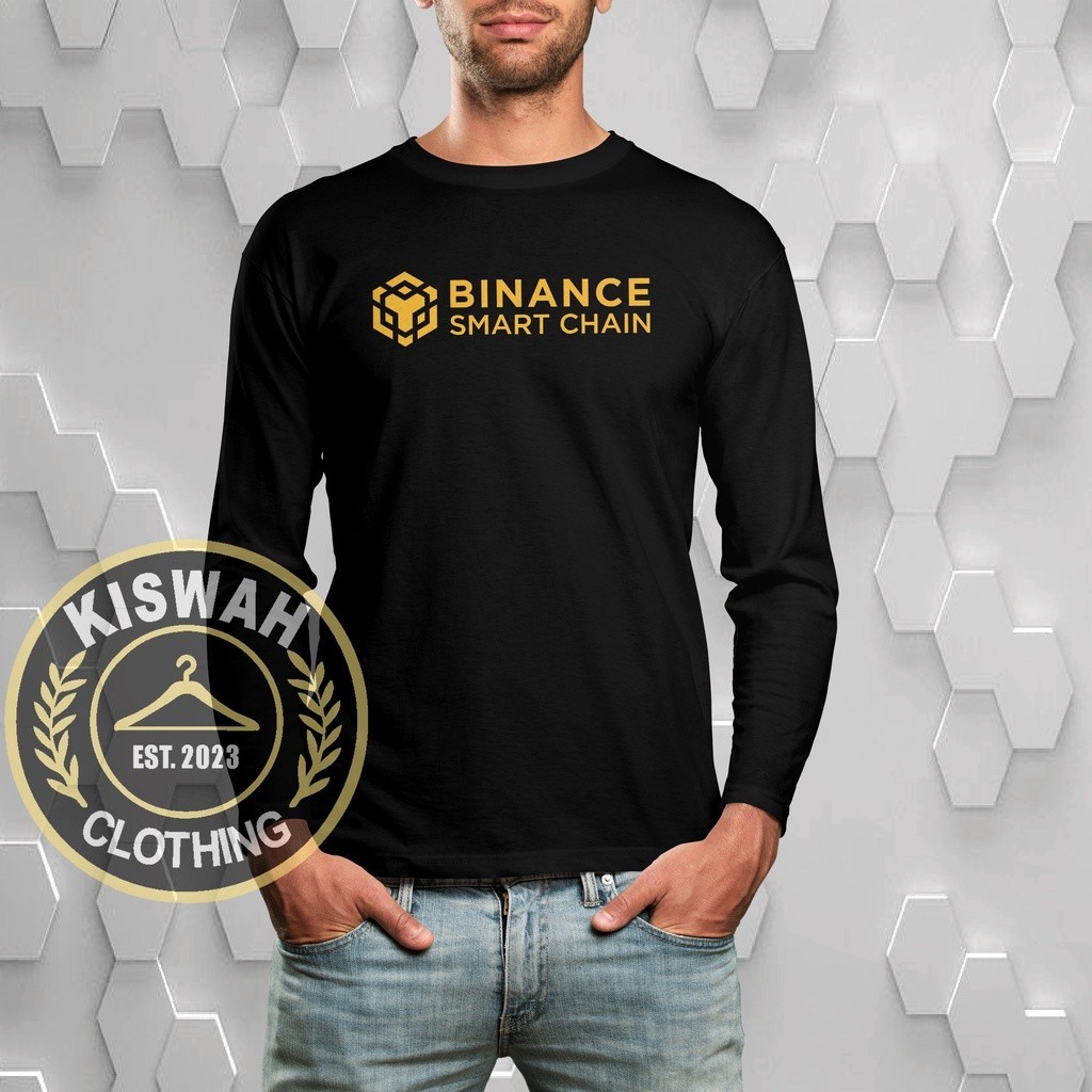 Kaos Tshirt Binance Smart Chain BlokChain Crypto Logo V2 Lengan Panjang Baju Distro