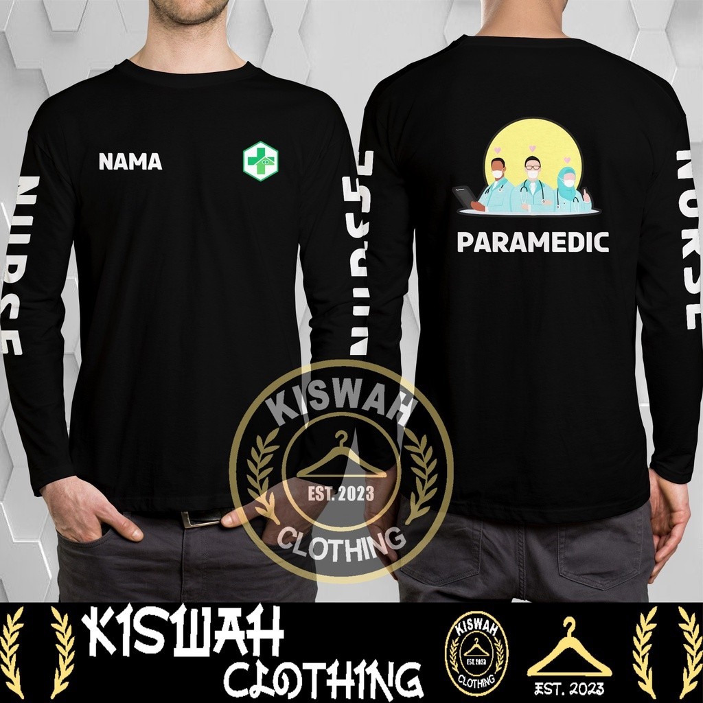 Kaos Tshirt Paramedic Nurse Bidan Perawat Lengan Panjang Baju Distro