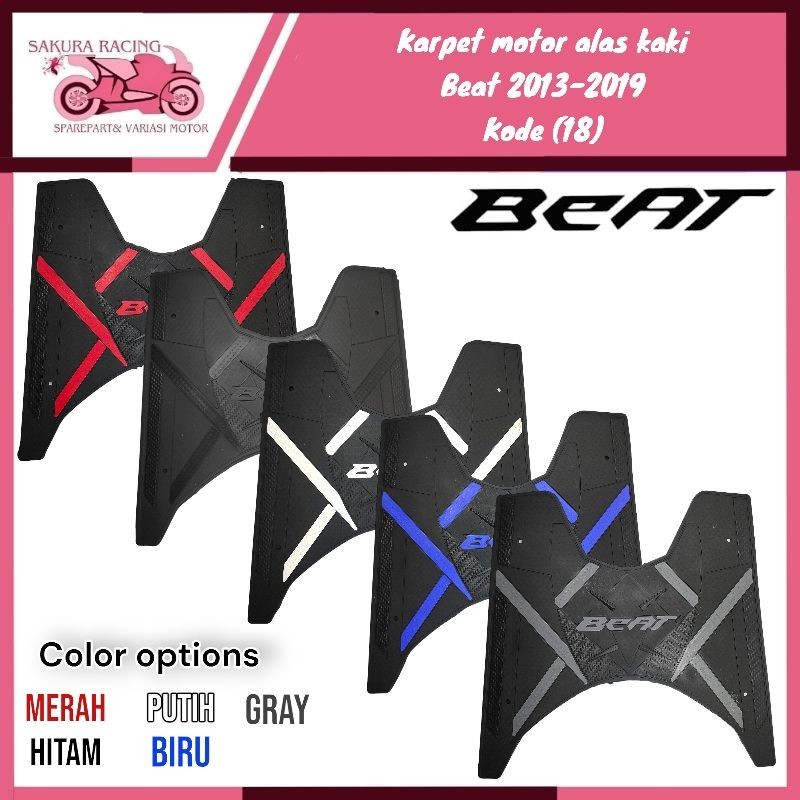 Karpet motor Beat 2013-2019 alas kaki beat stepfloor pijakan alas kaki
